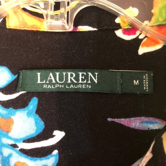 Lauren Ralph Lauren Women's Sleep Shirt Long Sleeve Button Down Multicolor SZ M - Picture 4 of 5
